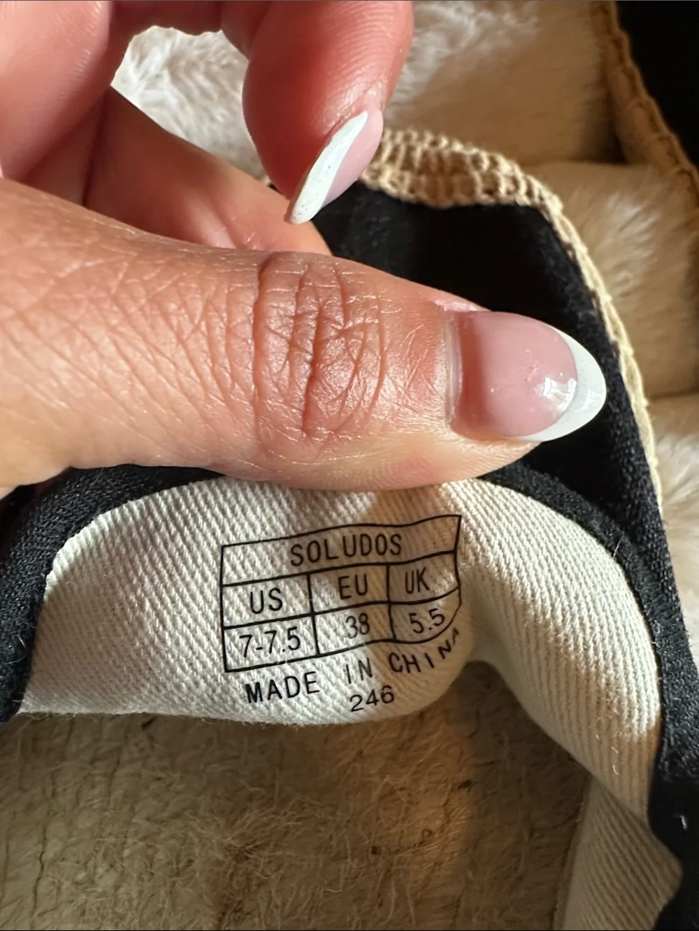 Soludos Black Canvas Slip-On Espadrilles with Natural Jute Trim